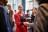 Businesswomen handshaking