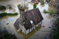 A flooded house in Ironbridge
