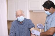 Older man getting vaccine