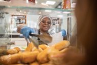 woman working in a bakery