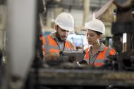 two factory workers