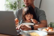 dad working from home