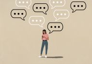 illustration of a woman texting