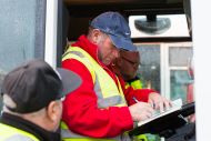 Workers in bus company