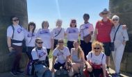 Sunderland Empire staff at the top of Penshaw Monument.