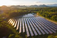 Aerial view of solar power station