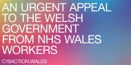 Small graphic highlighting the appeal from NHS Wales workers to Welsh Government