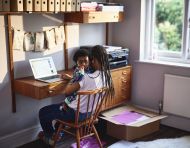 Mother at home with baby