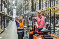 Two warehouse workers
