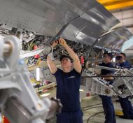 Engineering workers at Airbus in Bristol. Photo: Matt Cardy / Stringer