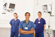 A portrait of three doctors smiling credit: David Leahy