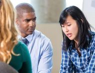 Workers in counselling discussion
