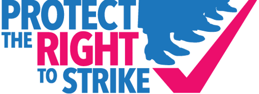 Protect the right to strike logo